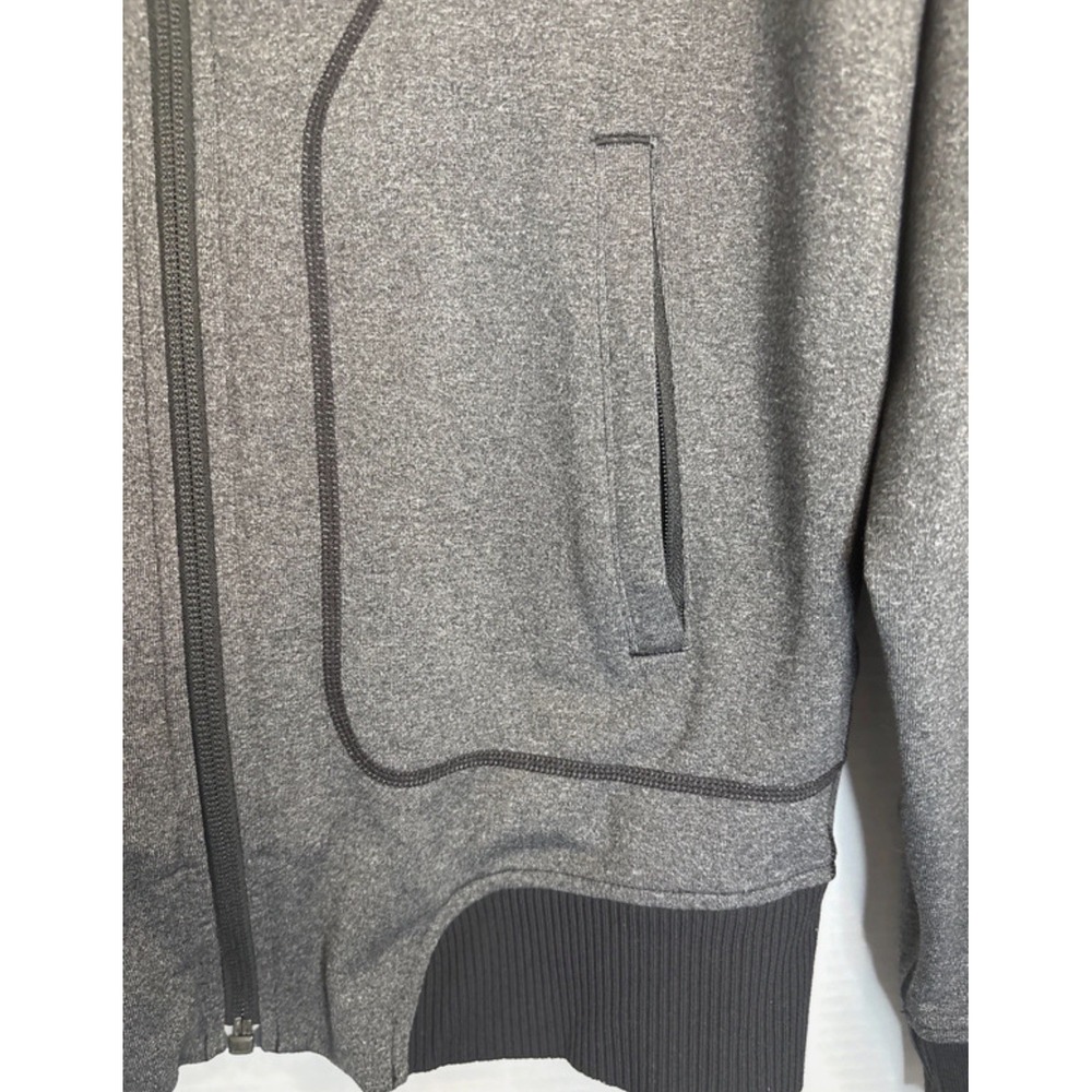 Athleta Bombtastic Varsity Bomber Jacket- Gray & Black Women's Size xs